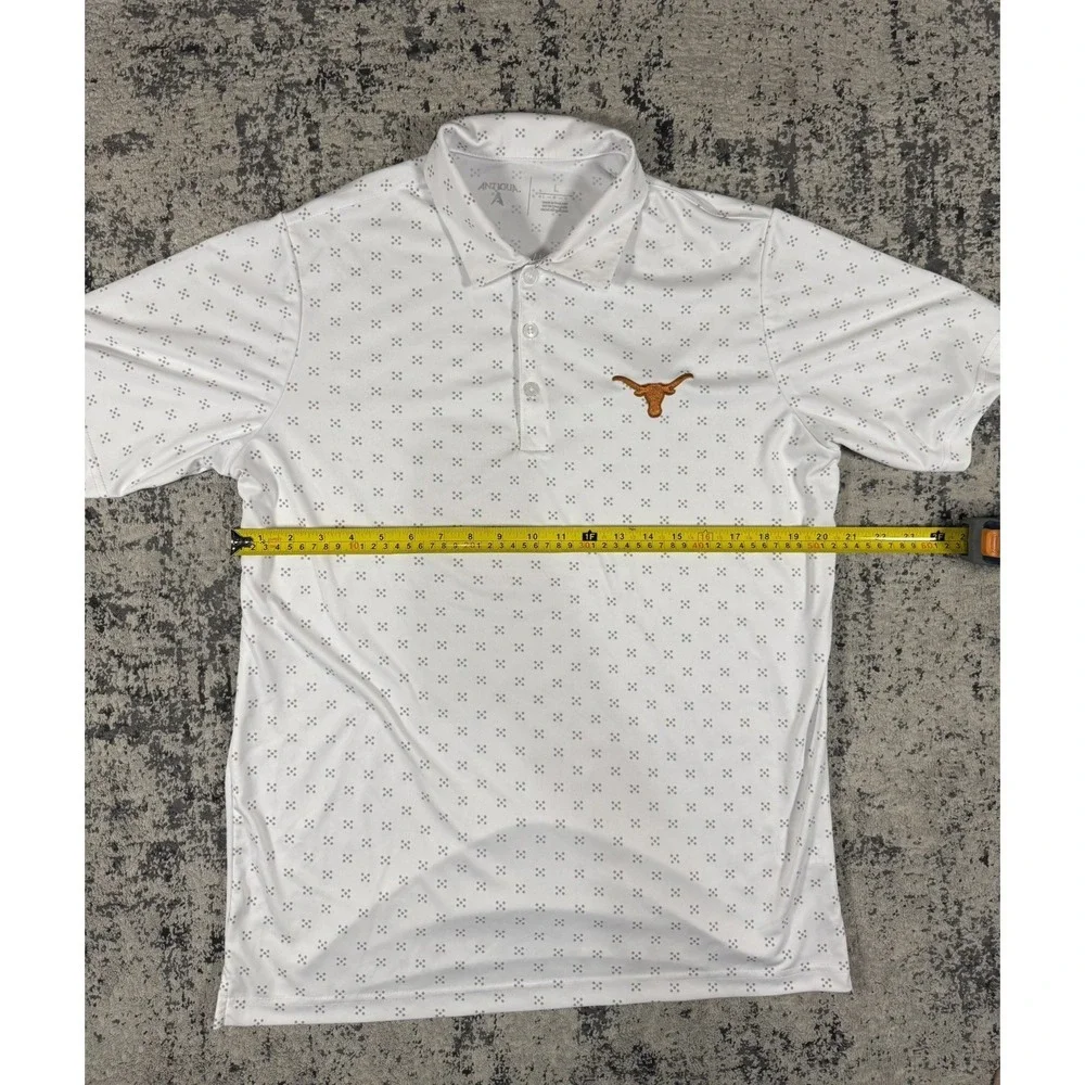 Texas Longhorns Polo Shirt Mens Large White Antigua NCAA UT Logo - Picture 4 of 8